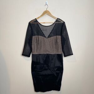 Betsy & Adam Black & Nude Dress